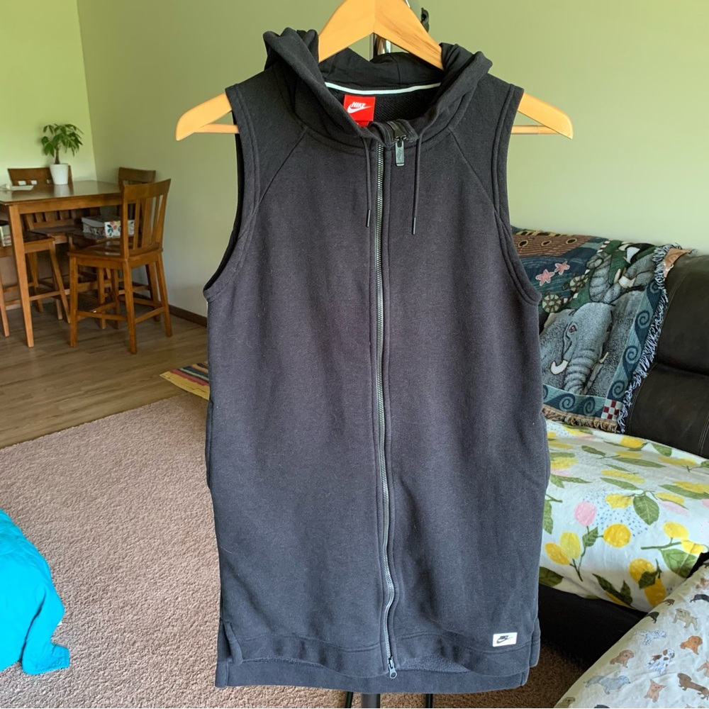 Nike Hoodie Sweatshirt Vest Dress Black